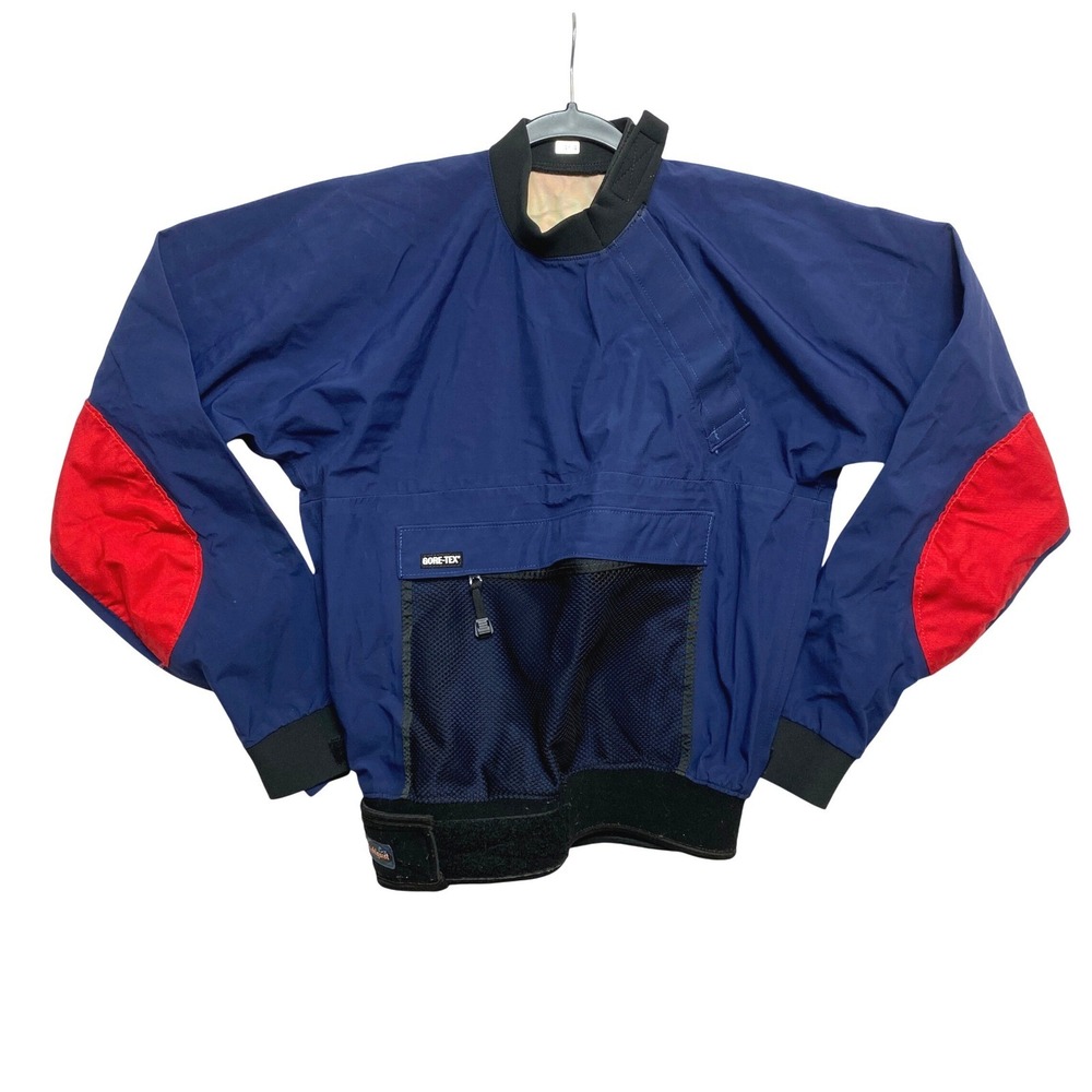 Stohlquist Gore-Tex Anorak Jacket Mens M Blue Red Mesh Kayak Pullover